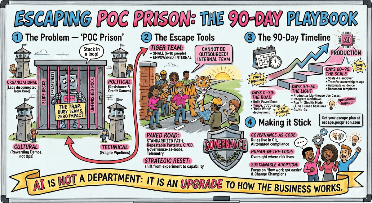 POC Prison sketchnote, the path from prototype to production